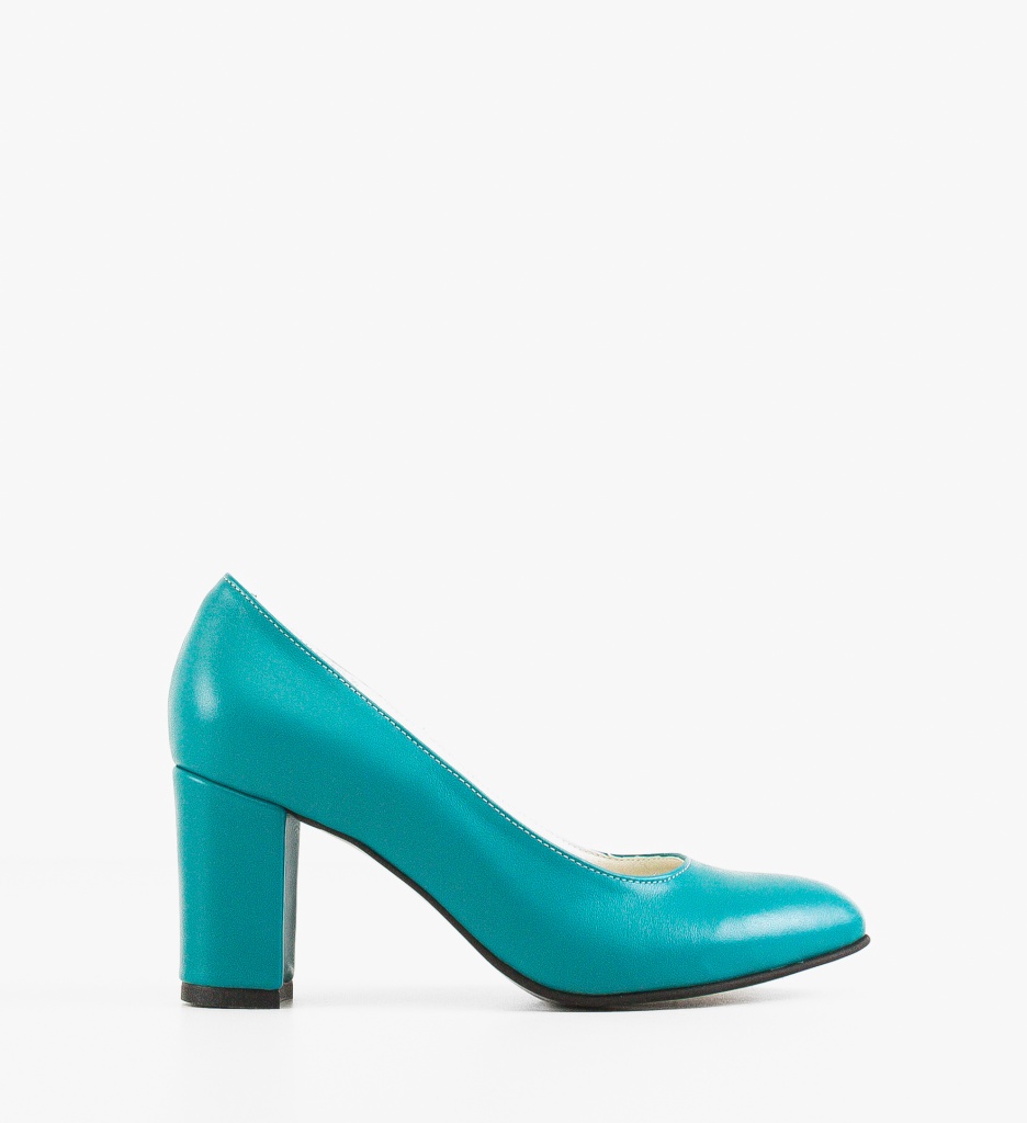 Pantofi Ninna Turcoaz cu Toc Eleganți - imagine 6
