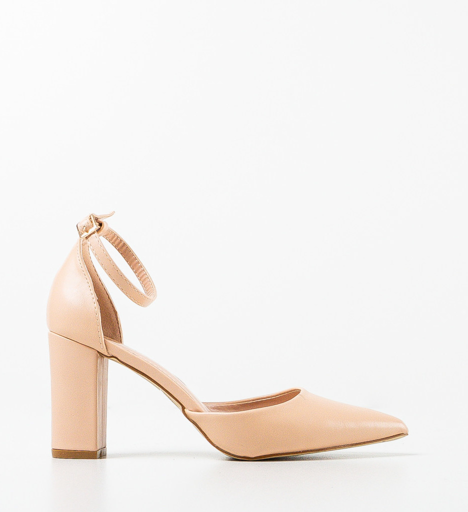 Pantofi dama Swarte Nude eleganți cu toc - imagine 4