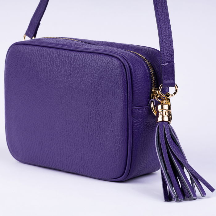 Geanta Crossbody Shopika Piele Naturală Mov