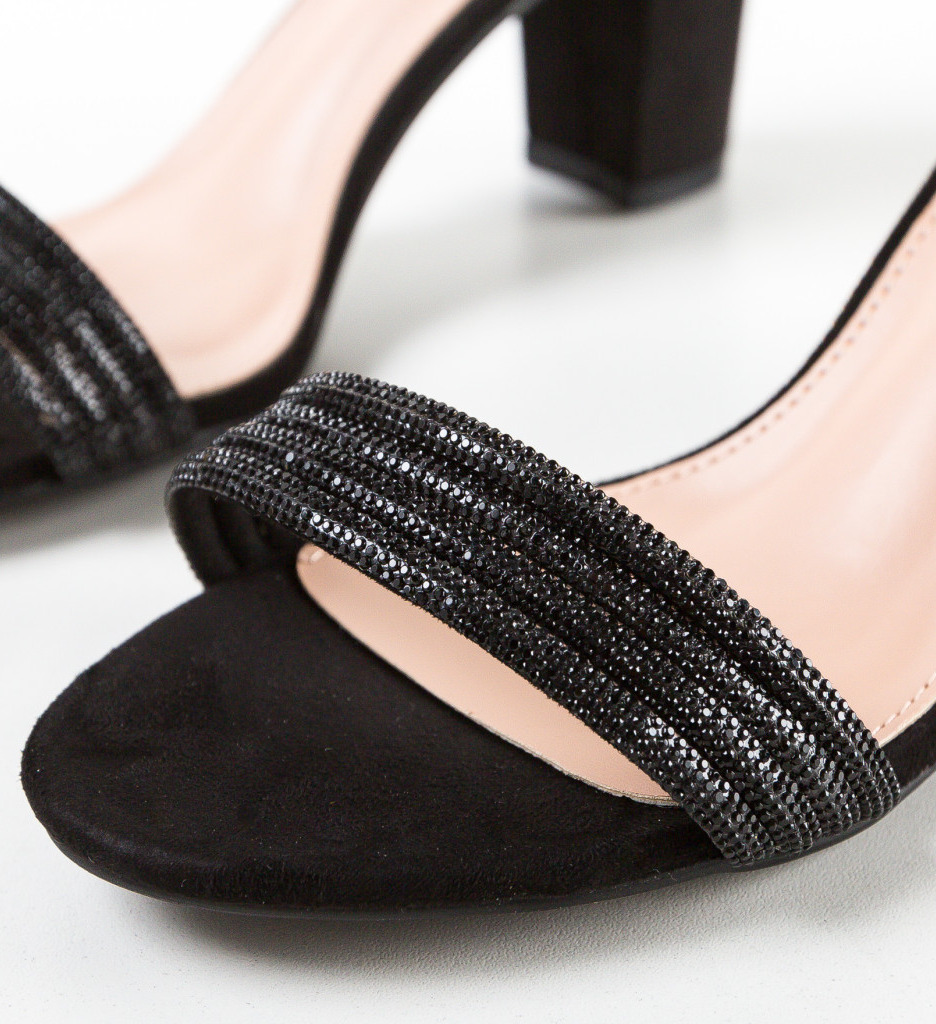 Sandale Ogan Negre cu Toc Elegant - imagine 5