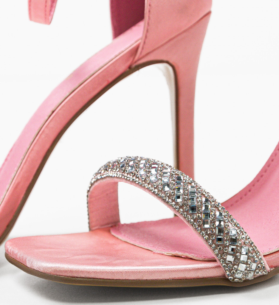 Sandale Toc Eteset Roz Elegante - imagine 6