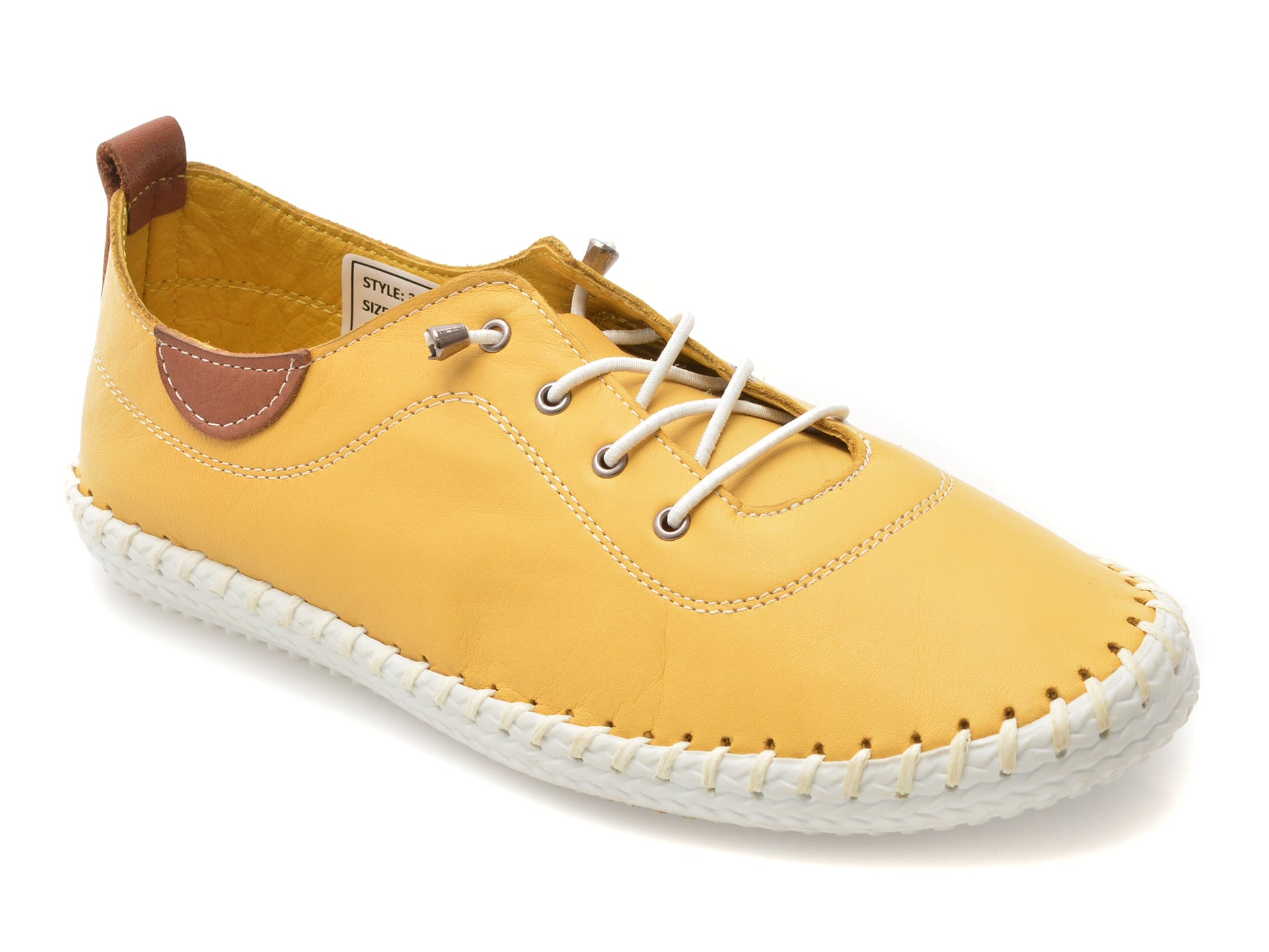 Pantofi Shoozy Galbeni din Piele | Stil și Confort - imagine 2