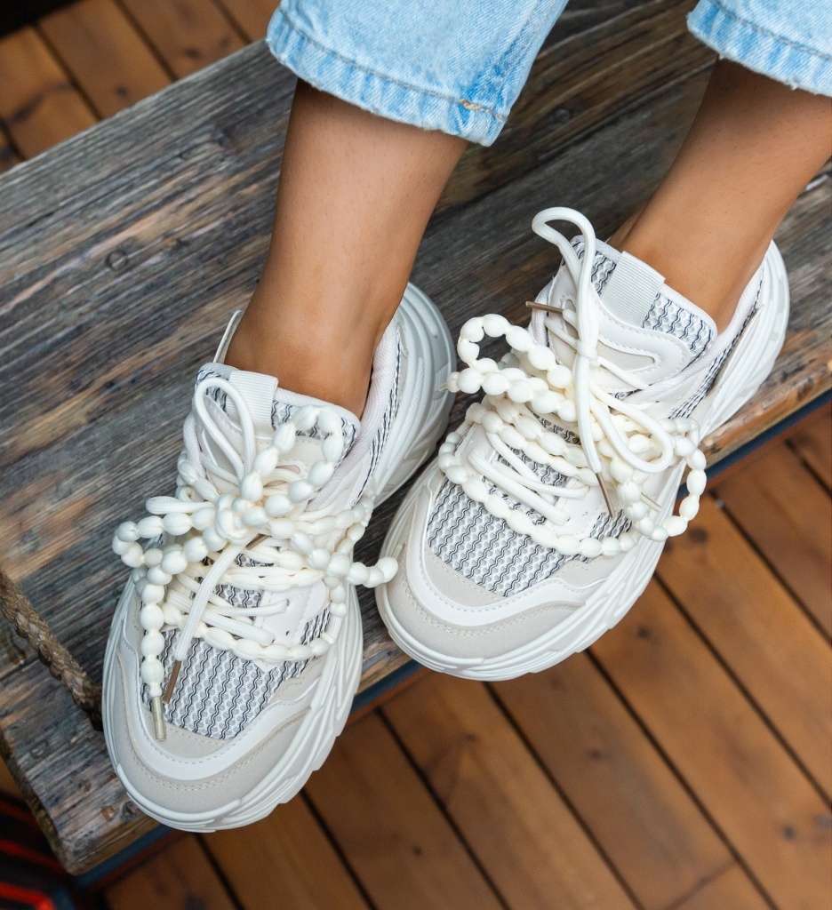 Sneakers Dama Lyud Bej - Confort și Stil - imagine 5