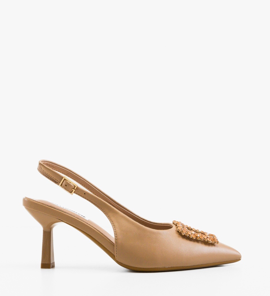 Pantofi Dama Vaneza Camel Eleganți cu Toc - imagine 6