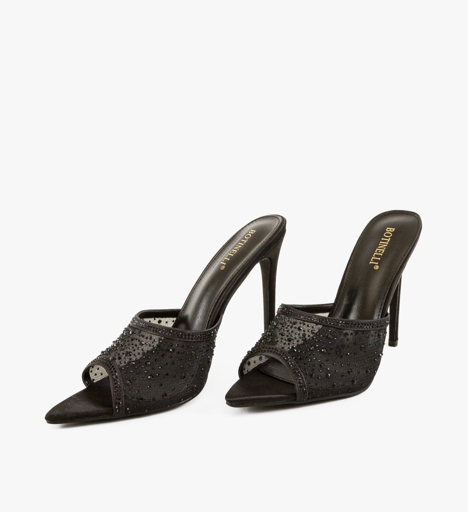 Șaboti Dama Muandy Negri cu Toc Eleganți - imagine 2