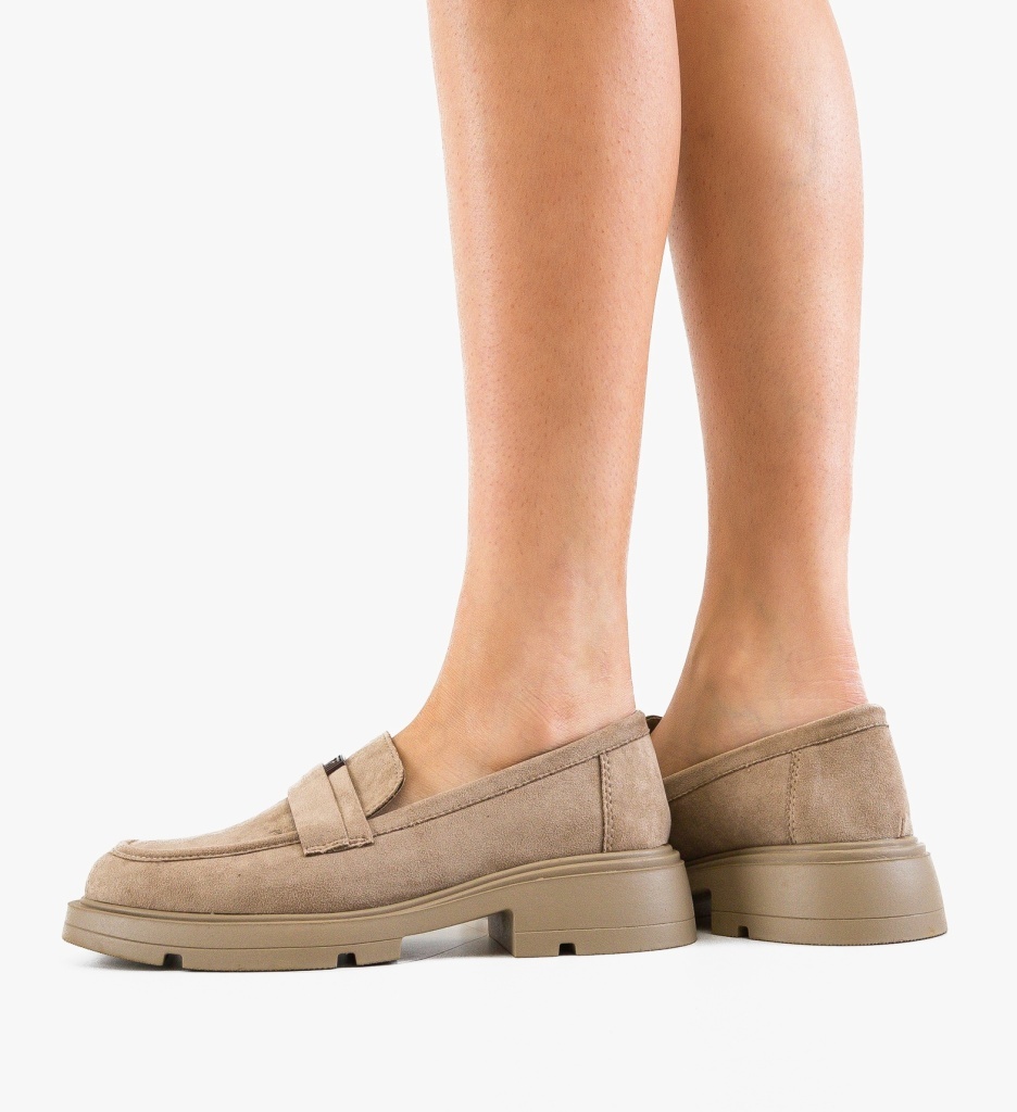 Pantofi Casual Dama Calform Bej Confortabili - imagine 3