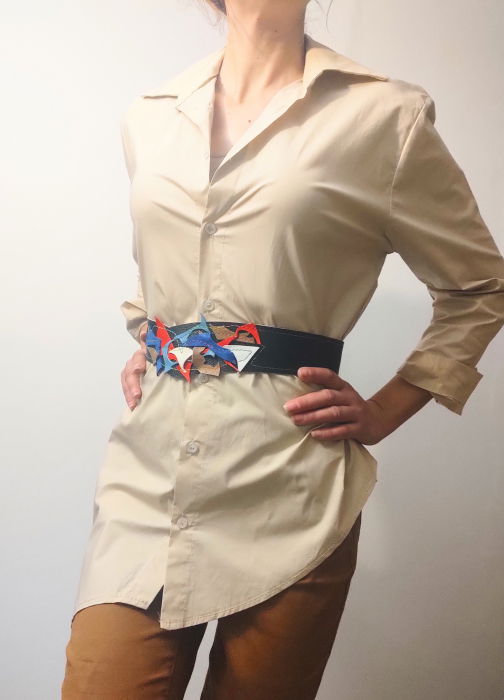 Centura Asimetrică Piele Naturală Shopika