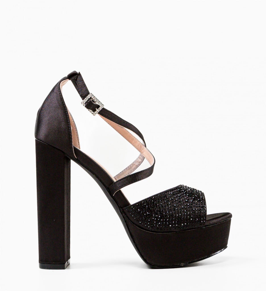 Sandale cu Toc Parthen Negre | Eleganță și Stil - imagine 5