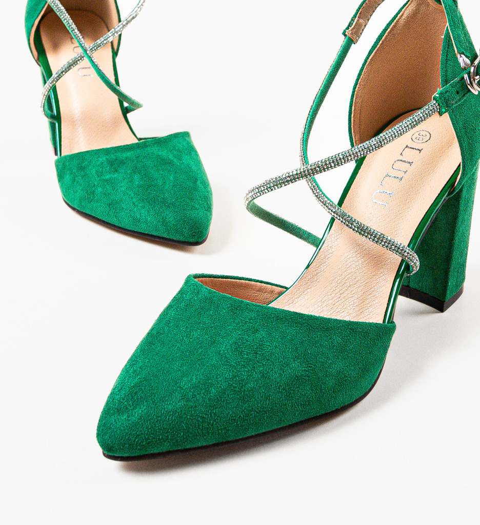 Pantofi cu Toc Verzi Saekya | Stil Unic - imagine 6