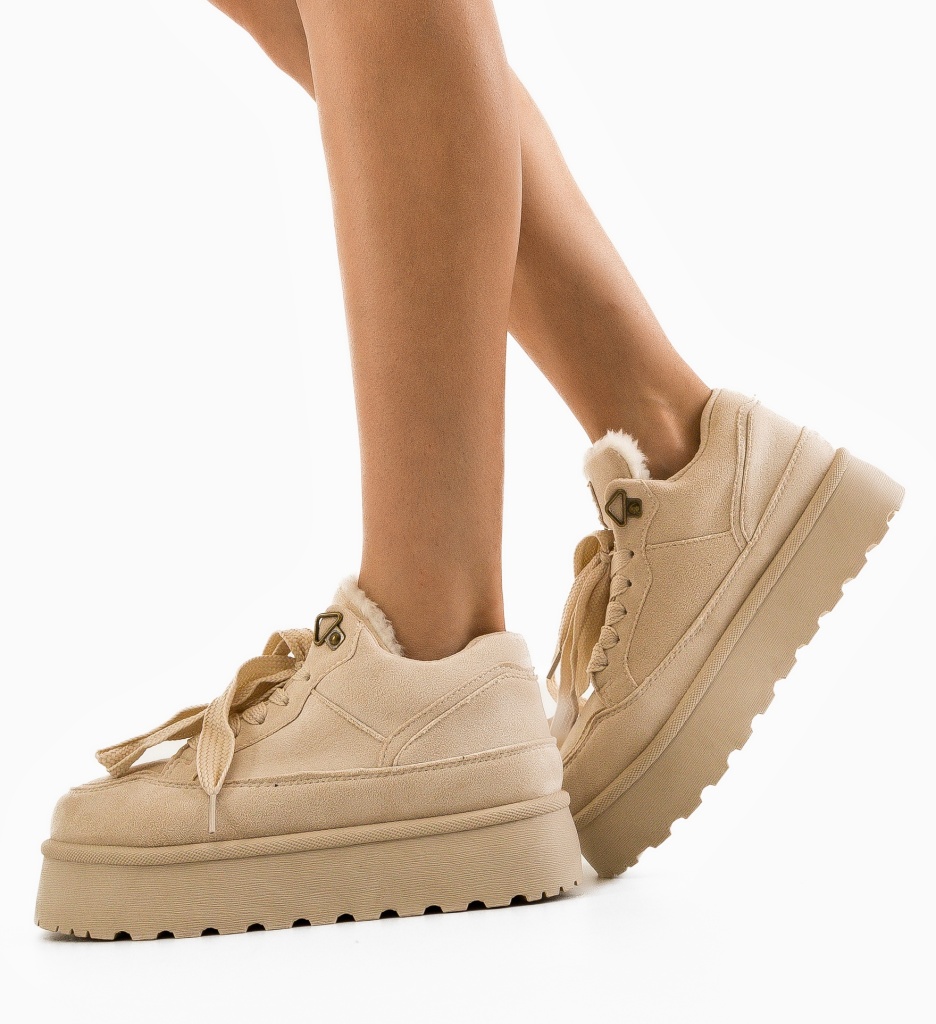 Sneakers Dama Pardy Bej - Confort și Stil Urban - imagine 5