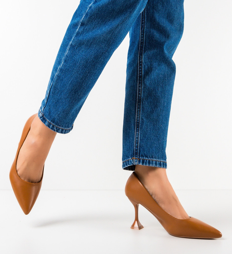 Pantofi cu Toc Camel Wiktor | Eleganță și Stil - imagine 4