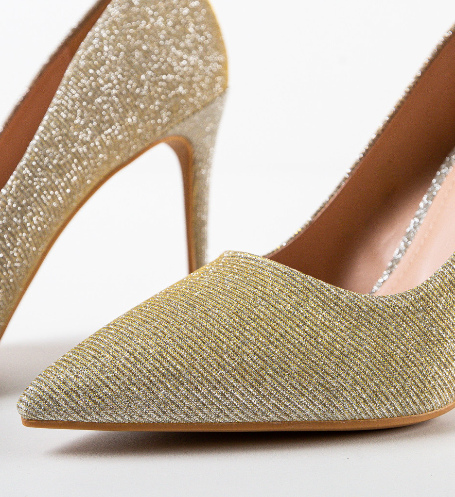 Pantofi cu Toc Aurii Sharp | Eleganță Maximă - imagine 6