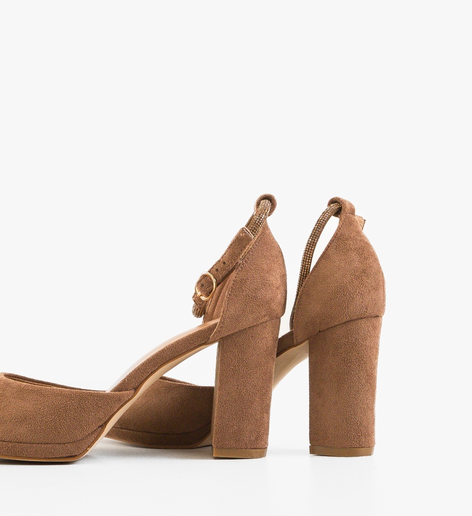 Pantofi dama Kobe Khaki cu toc elegant - imagine 5