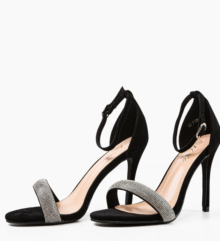 Sandale Uleanu Negre | Toc Elegant si Comod - imagine 6