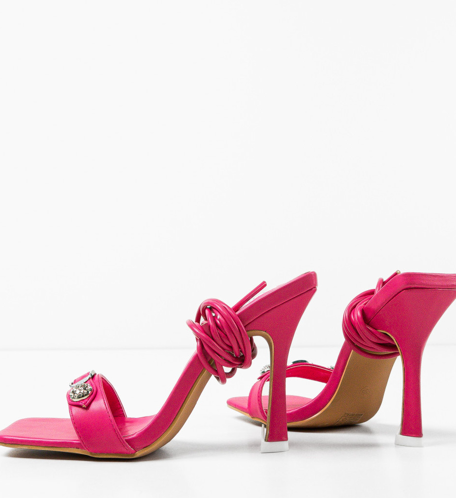 Sandale cu toc Adriano Fuchsia | Eleganță maximă - imagine 7