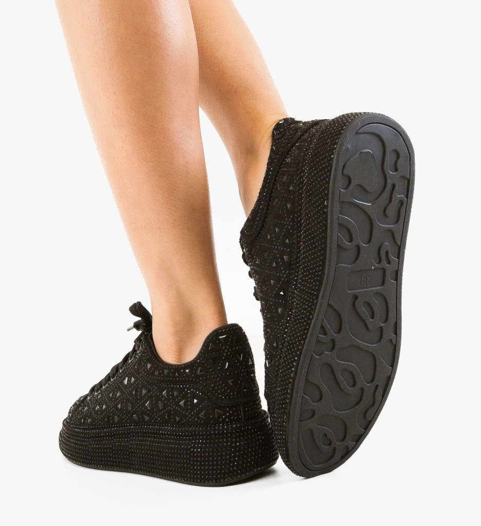 Sneakers Dama Renne Negri | Confort și Stil Sport - imagine 4