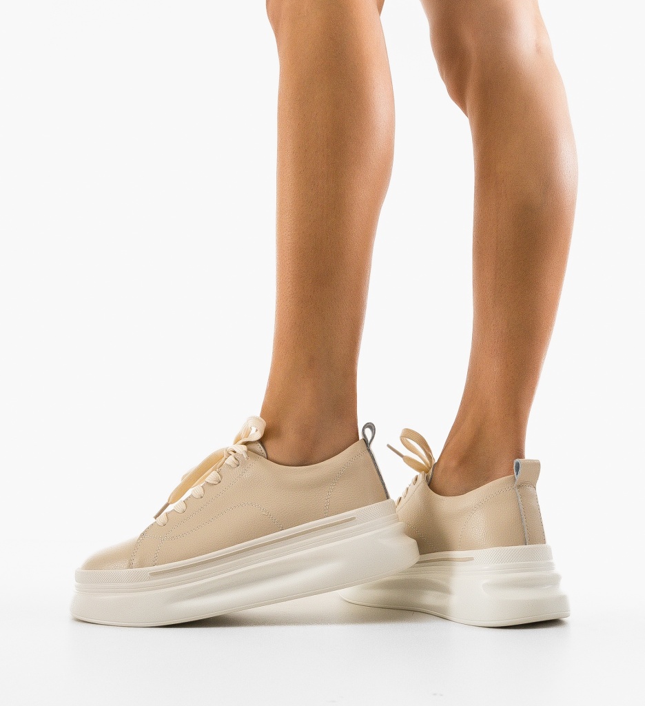 Sneakers Dama Rowna Bej - Confort și Stil