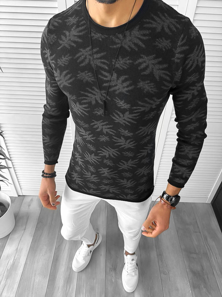 Pulover Barbati Negru Slim Fit - Stil Elegance