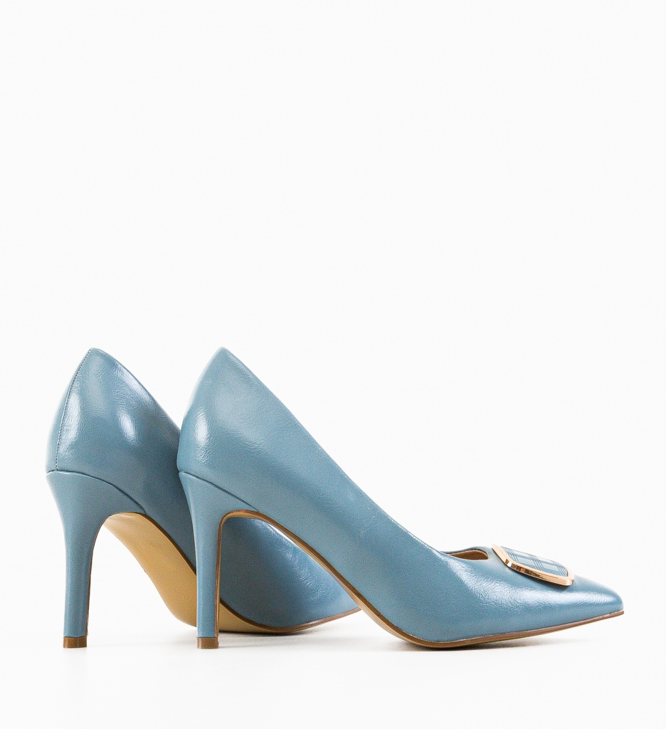 Pantofi Byba Albastri Eleganți cu Toc - imagine 7