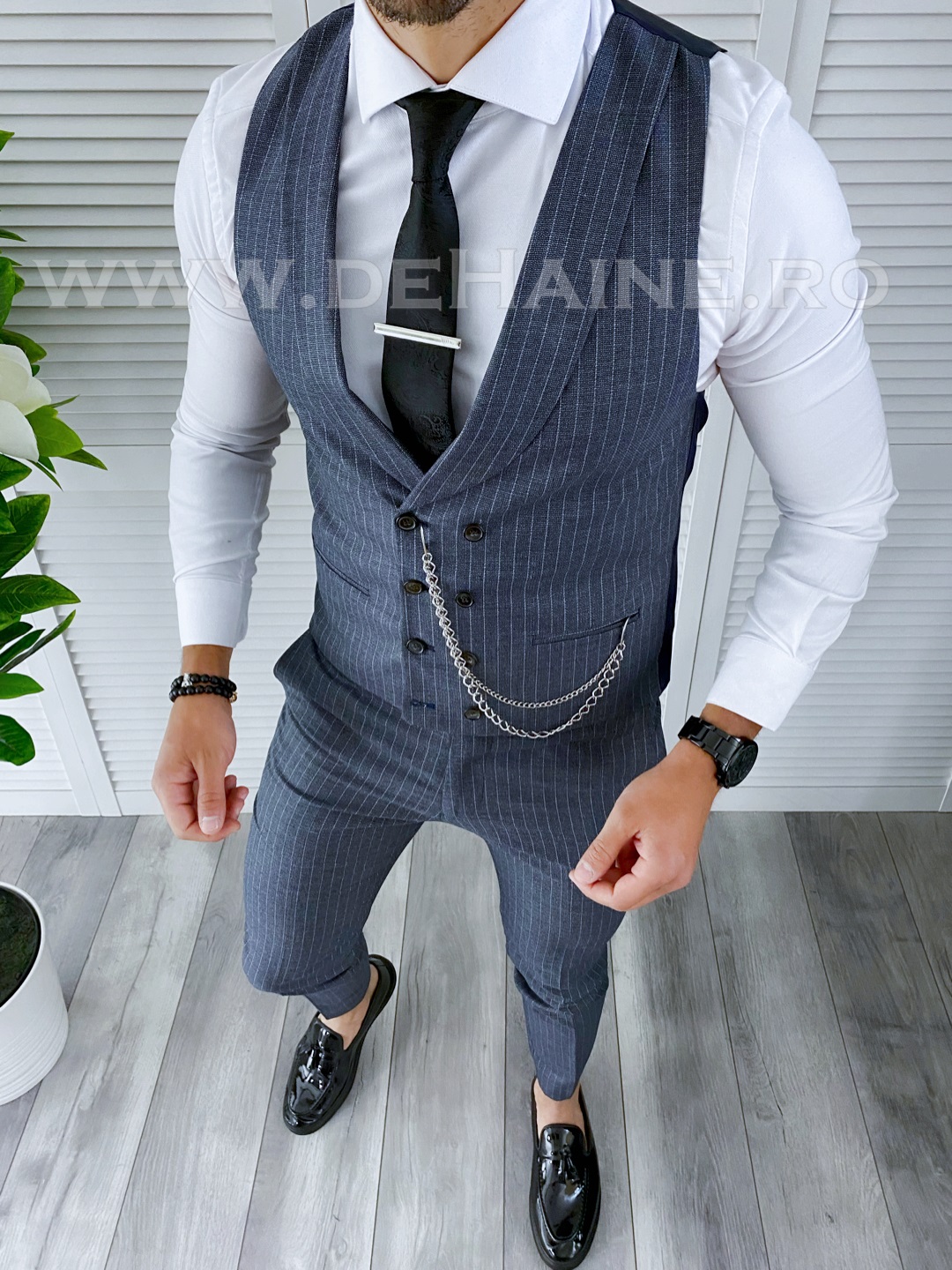 Compleu Barbati Elegant Vesta si Pantaloni Slim