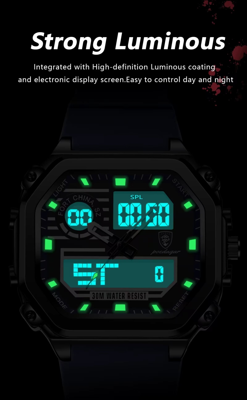 Ceas Sport Digital Barbatesc Poedagar CS1764 - imagine 3
