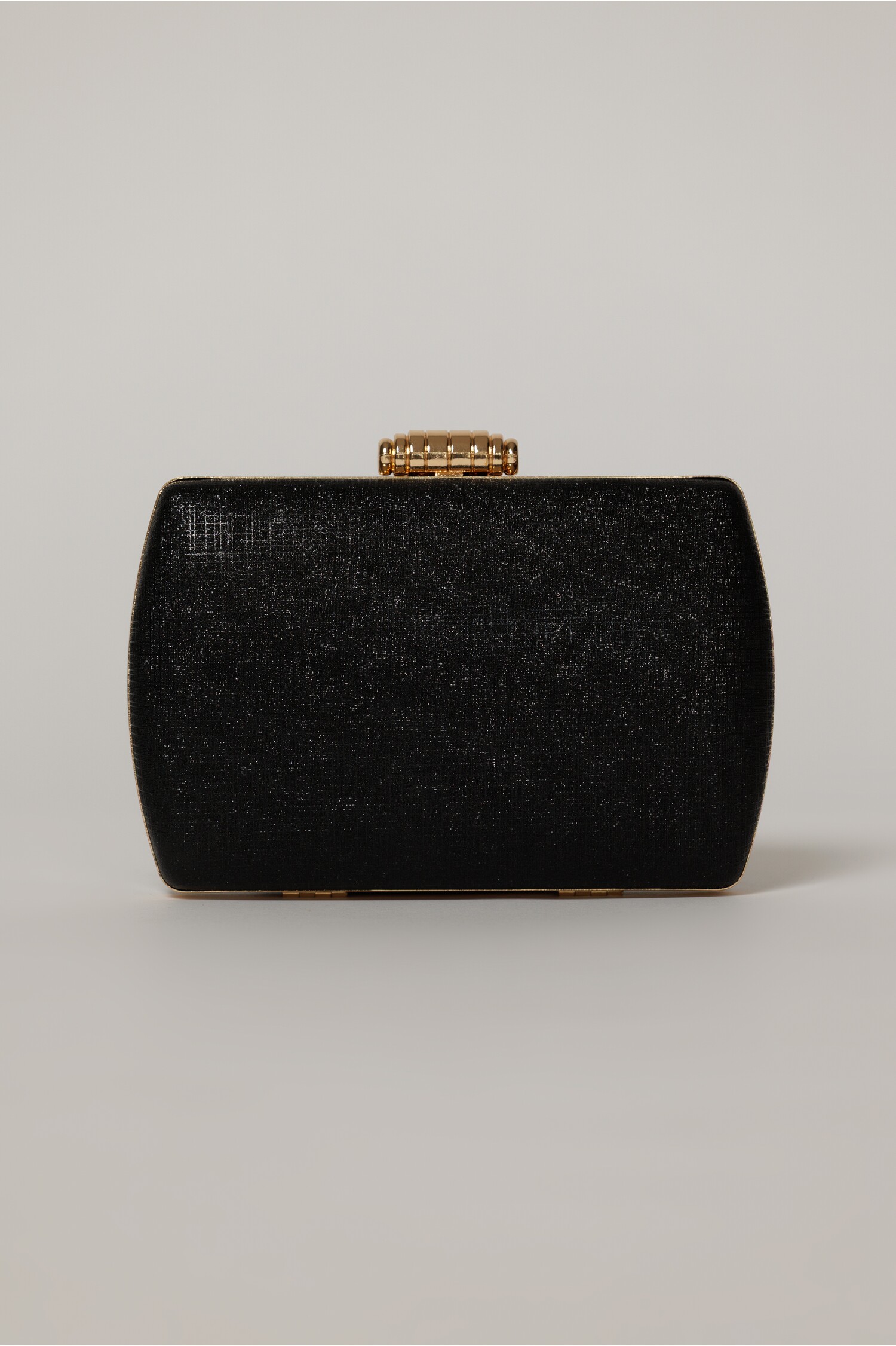 Clutch negru textil strălucitor cu lanț detașabil