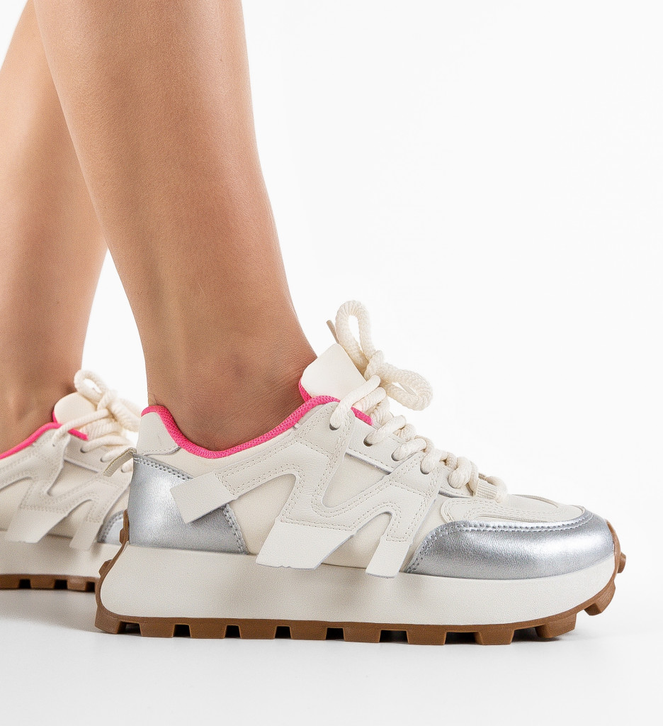 Sneakers Dama Broskmas Argintii - Stil si Confort
