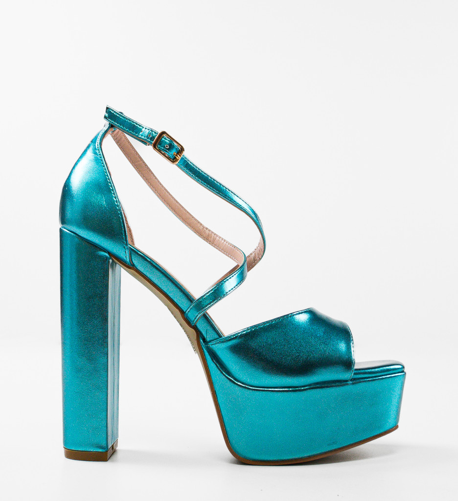 Sandale cu Toc Stella Turcoaz - Eleganță și Stil - imagine 5