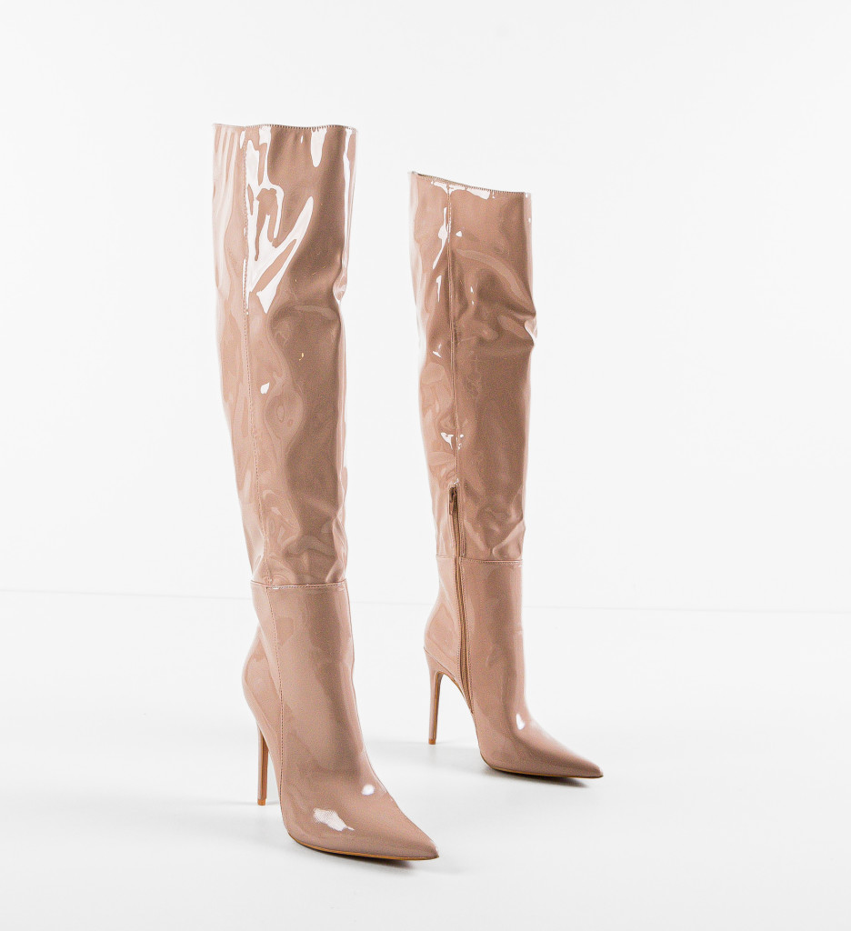 Cizme Toc Bybyam Nude - Eleganță și Stil - imagine 7