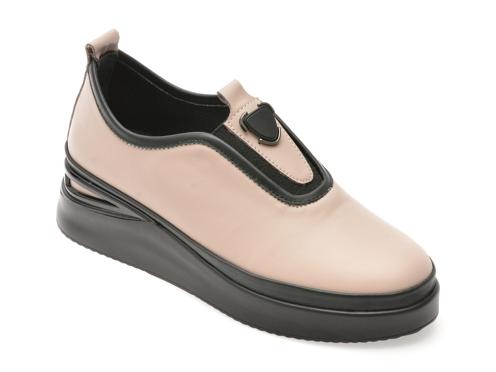 Pantofi Image gri din piele naturală