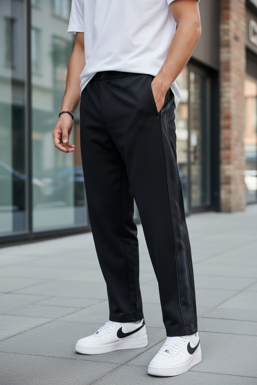 Pantaloni Trening Negri Conici GG26