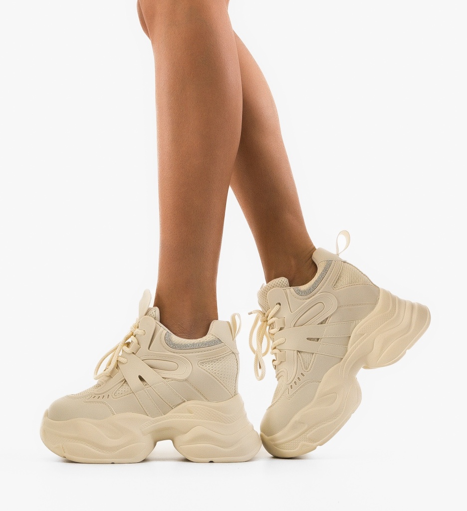 Sneakers Dama Frikan Bej - Confort și Stil - imagine 2