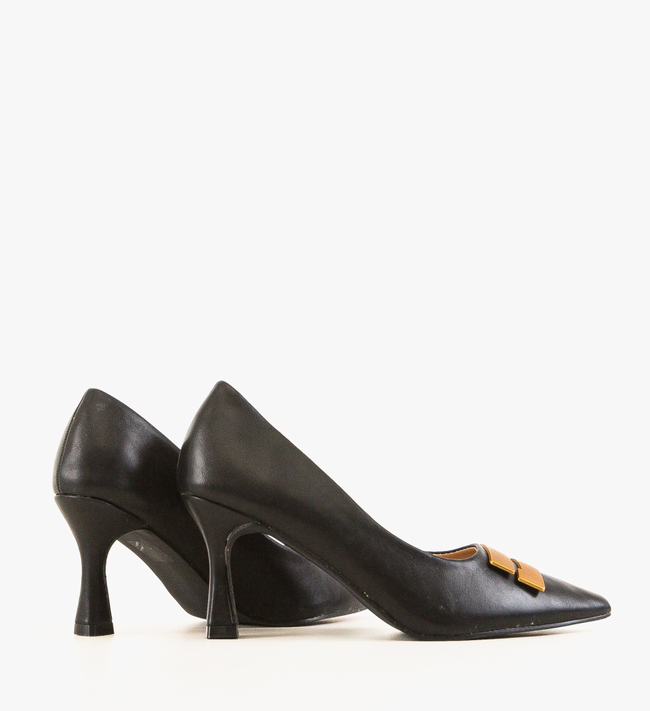 Pantofi Jaxy Negri Eleganți cu Toc - imagine 12