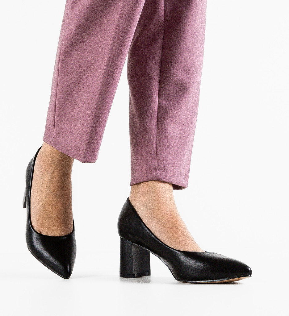 Pantofi Dama Walton Negri | Toc Elegant - imagine 2