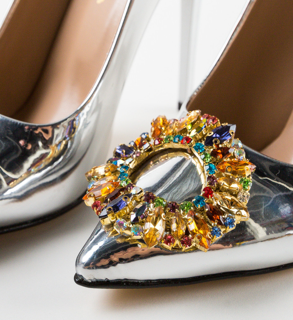 Pantofi dama Laha Argintii - Eleganta si Stil - imagine 7