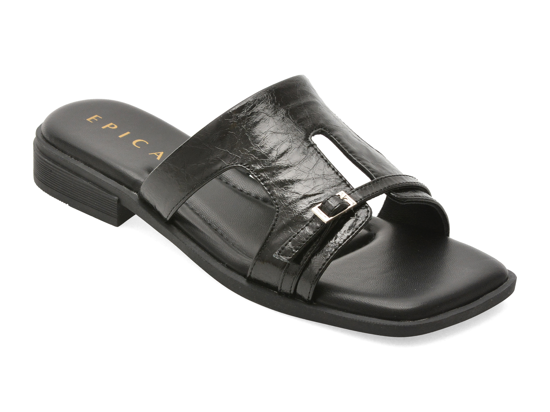 Papuci EPICA Negri din Piele Naturală - Confort Premium