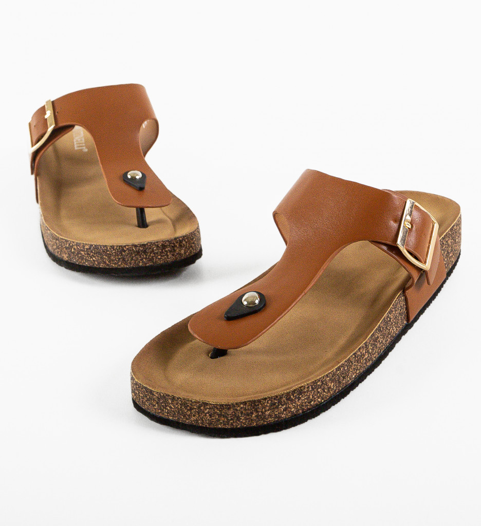 Papuci Dama Kasey Camel - Brand | Confort și Stil - imagine 9