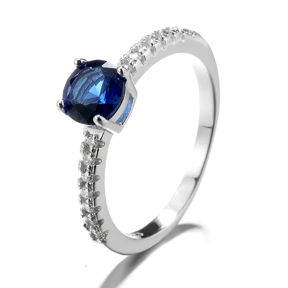 Inel Argint Elegant cu Piatra Albastra | Delis