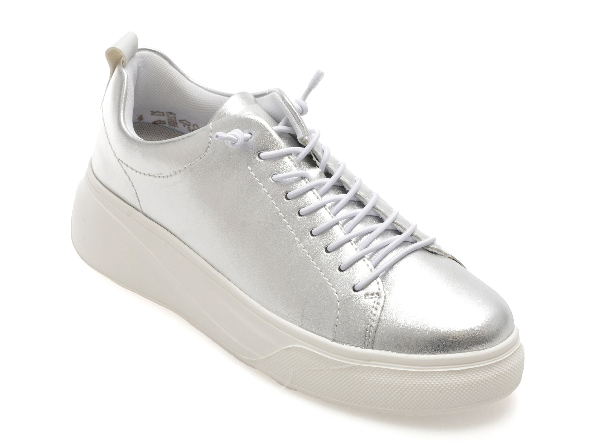 Pantofi Rieker Argintii din Piele cu Confort Maxim