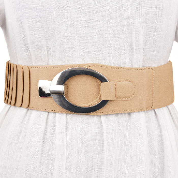 Curea elastica Shopika | Piele ecologica bej - imagine 1