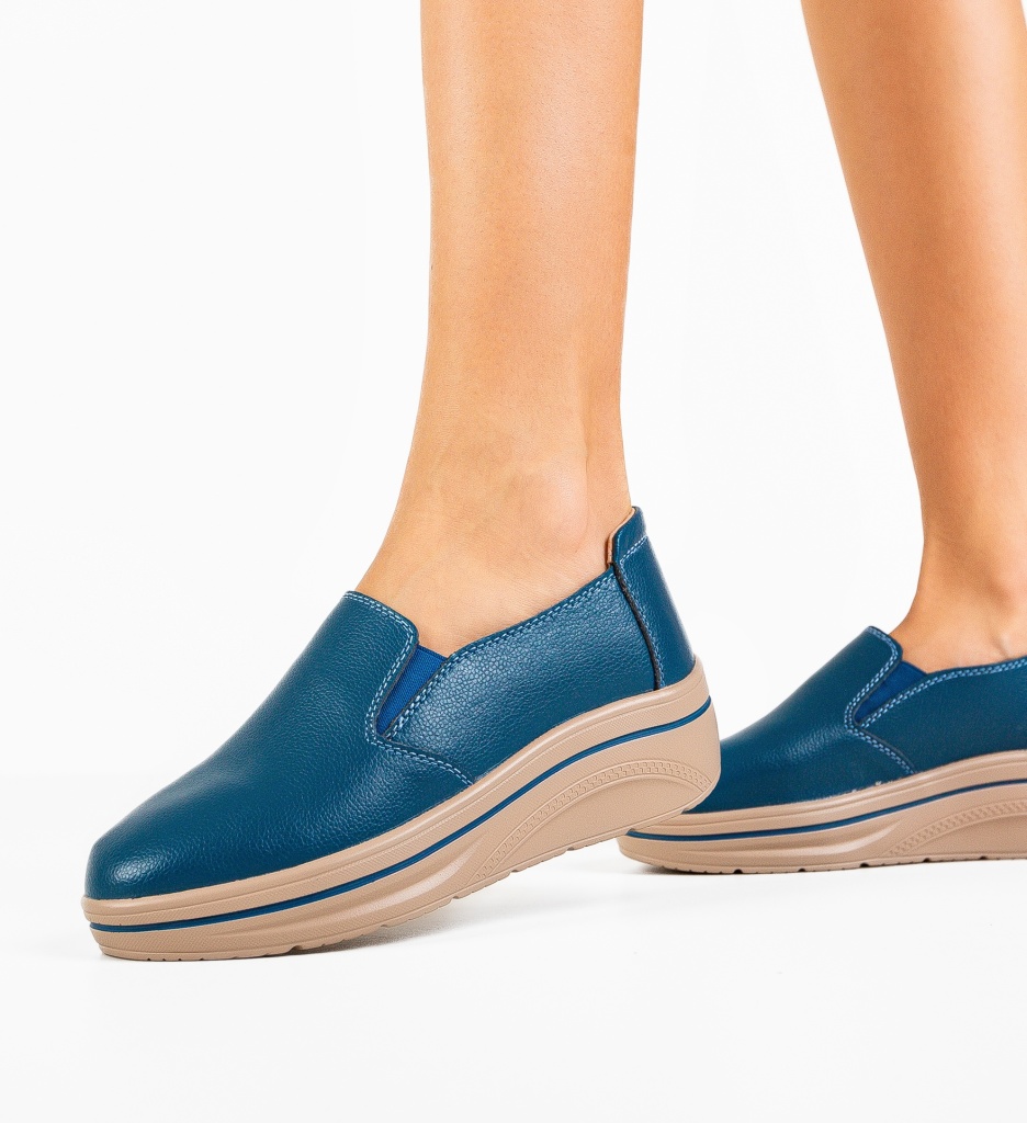 Pantofi Casual Alpino Albastri - Confort Stil - imagine 3