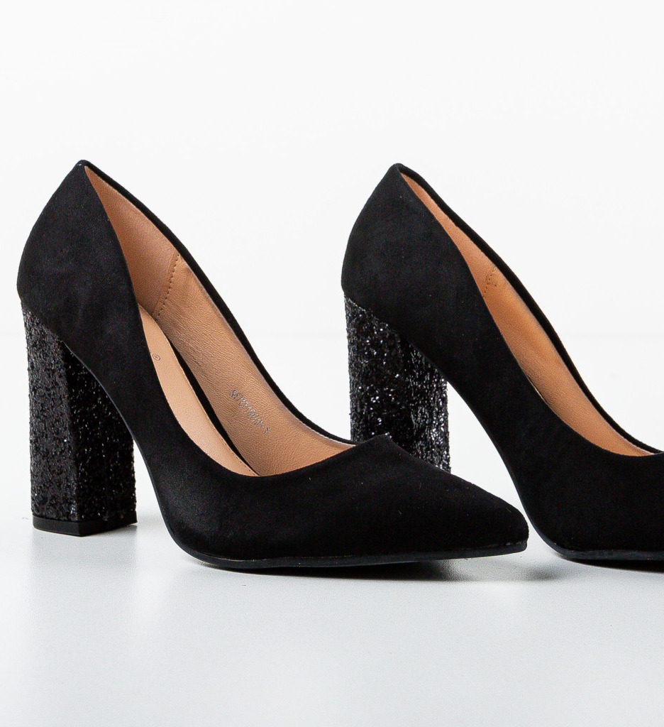 Pantofi Clarke Negri Eleganți cu Toc - imagine 7