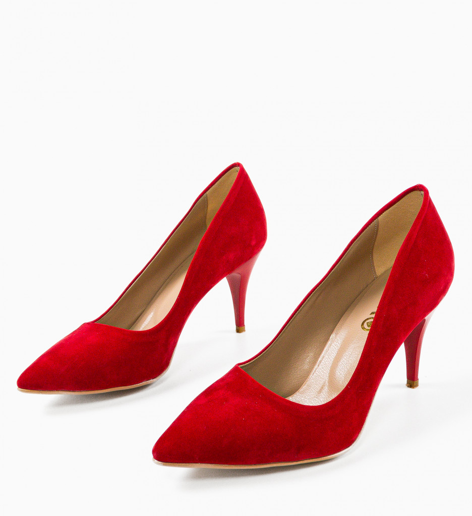 Pantofi dama Jensy Rosii cu toc elegant - imagine 5