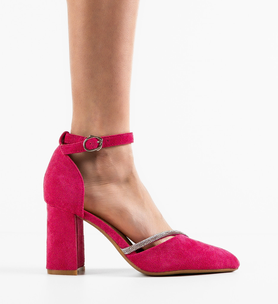 Pantofi Dem Fuchsia cu Toc Elegant - imagine 4