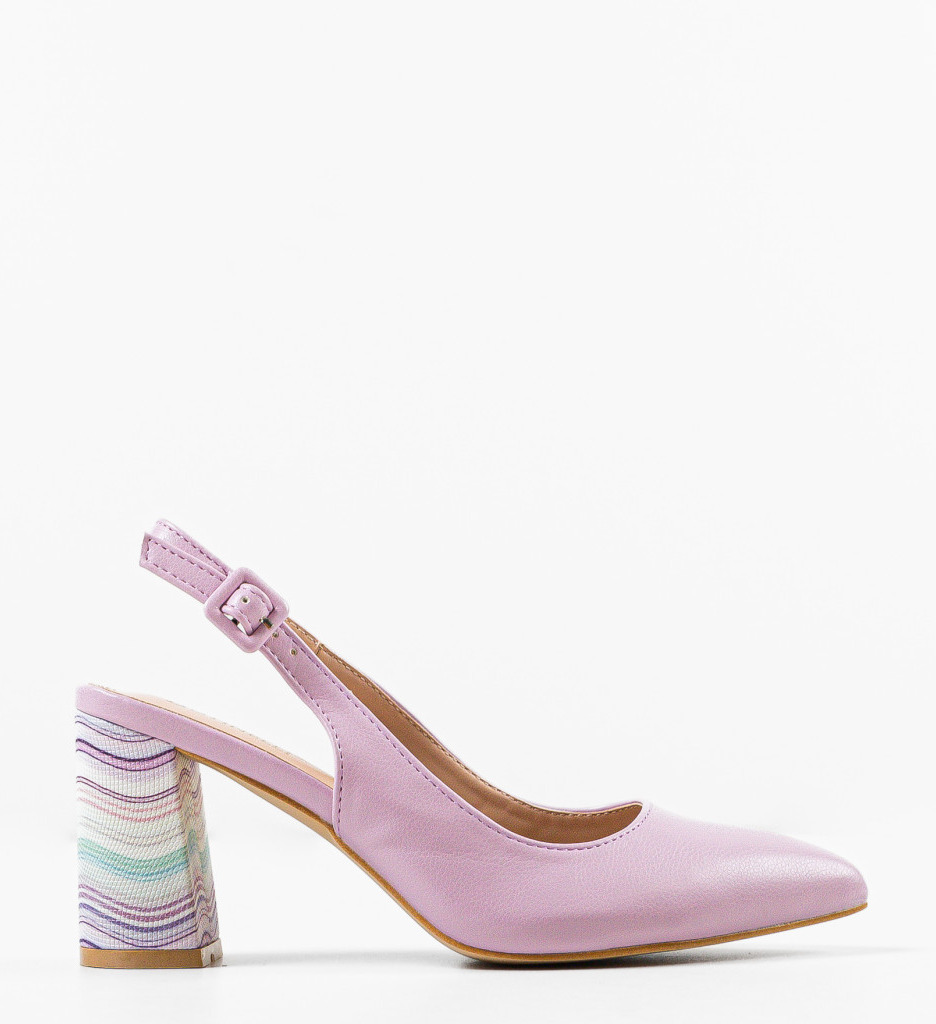 Pantofi cu toc Soka Mov - Eleganță și Stil - imagine 6