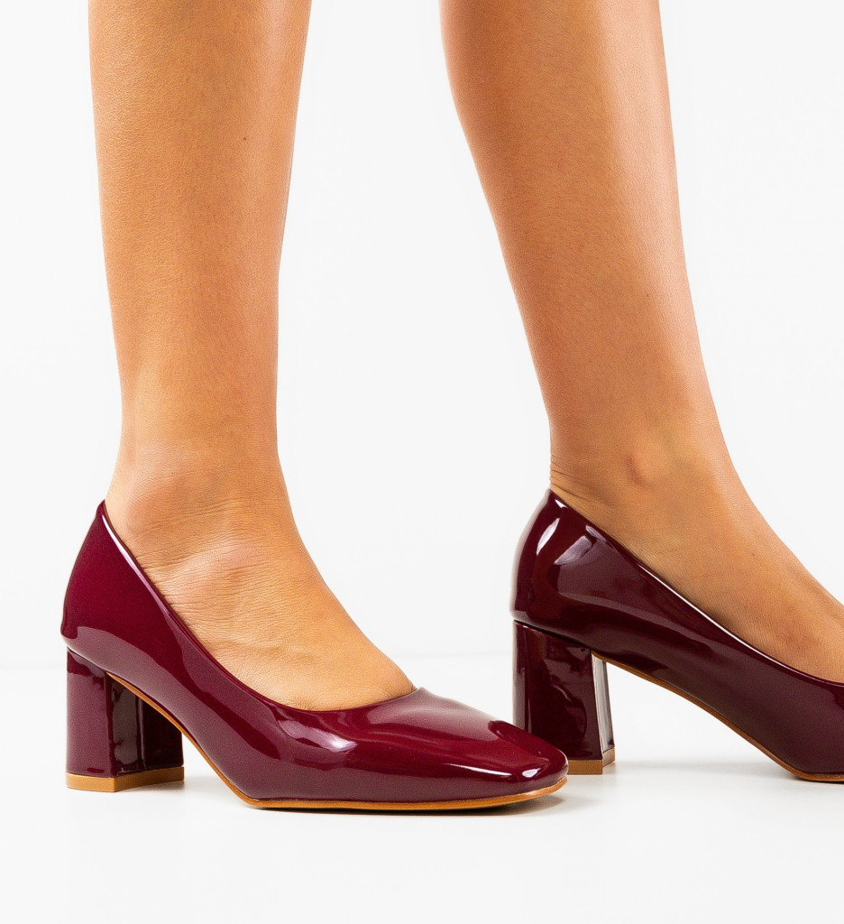 Pantofi Dama Phelps Grena | Toc Elegant si Comod - imagine 4