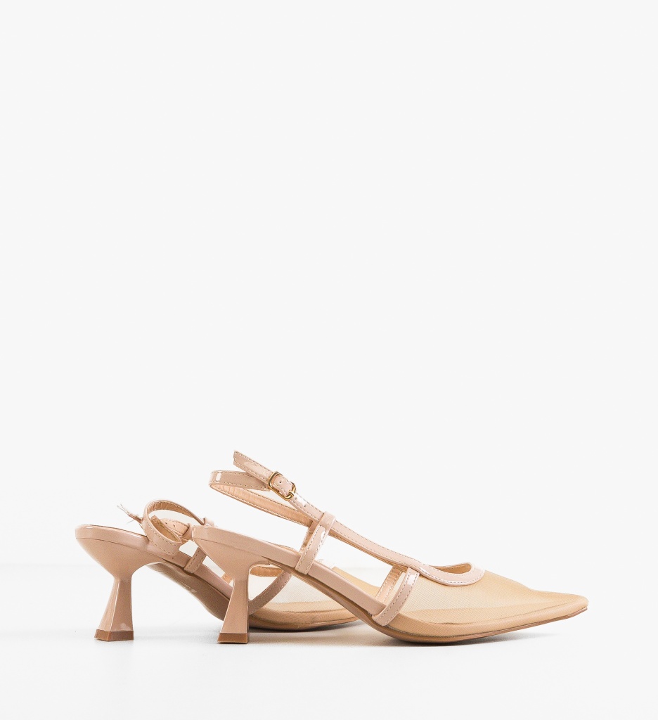 Pantofi Dama Laure Nude cu Toc Elegant - imagine 5