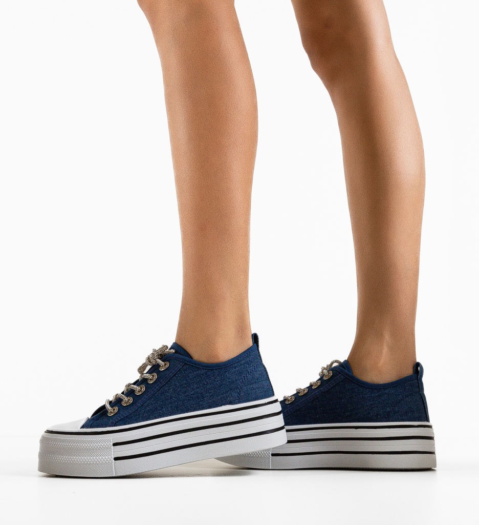 Sneakers Dama Steaia Albastri - Stil Urban Confortabil - imagine 2