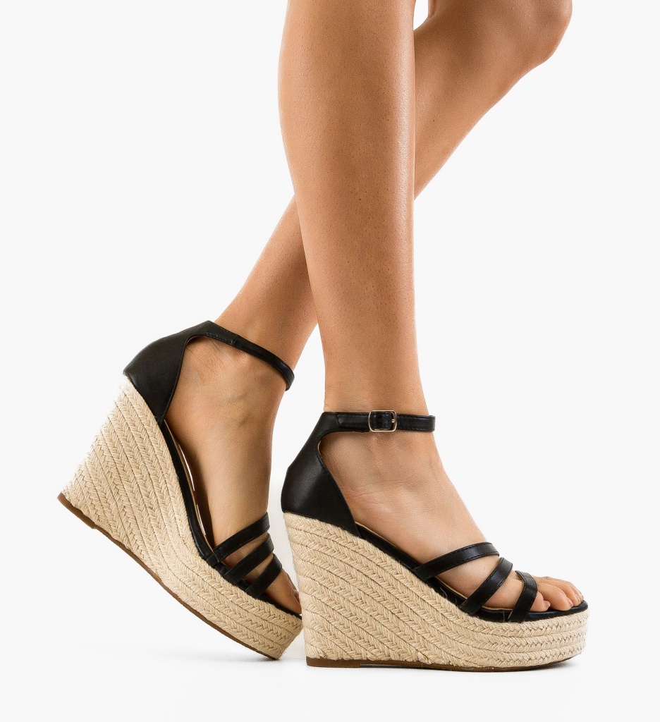 Sandale Platforme Ellen Negre | Stil Elegant - imagine 2