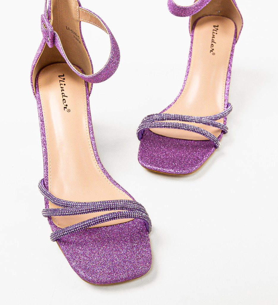 Sandale cu toc Geirmun Mov - Eleganță și Stil - imagine 5